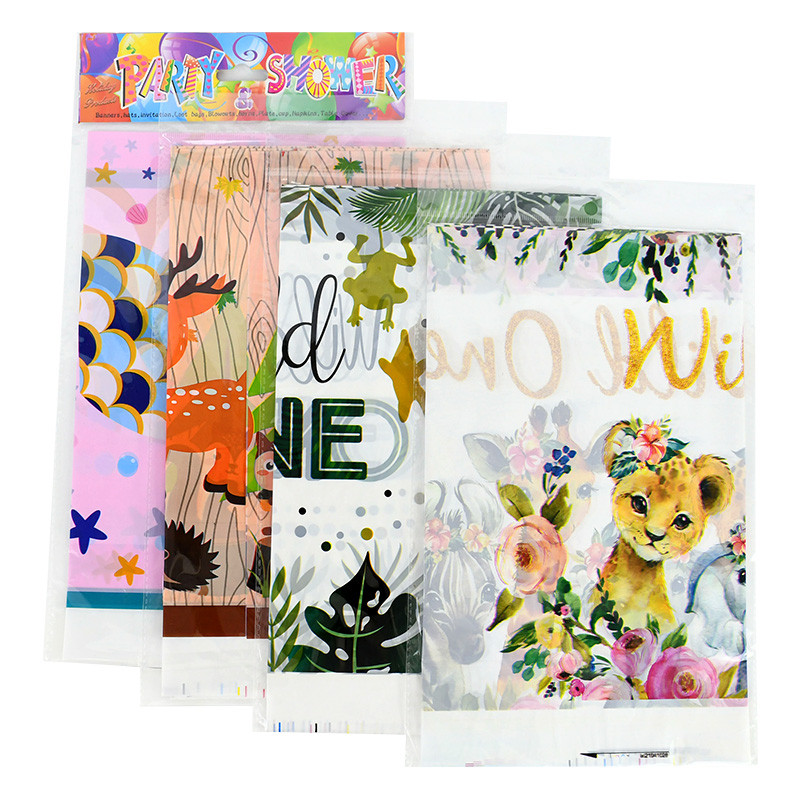 Džungļu safari tēmas Dzīvnieki Galdauts Galda pārklājs Bērniem Savvaļas Vienas dzimšanas dienas svinības Galda audums Meža ballīšu piederumi