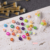 100 gab jaukts 6 mm mini 3D rožu zieds ar plakanu sveķu kabošona nagu mākslas manikīra dekorēšanu.