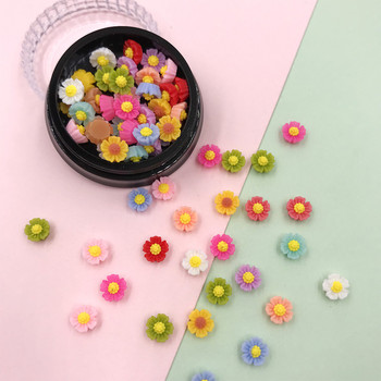 100 τμχ Μικτό 6mm Mini 3D Rose Flower Flatback Ρητίνη Cabochon Nail Art Διακόσμηση μανικιούρ DIY Charms Αυτοκόλλητα νυχιών Αξεσουάρ