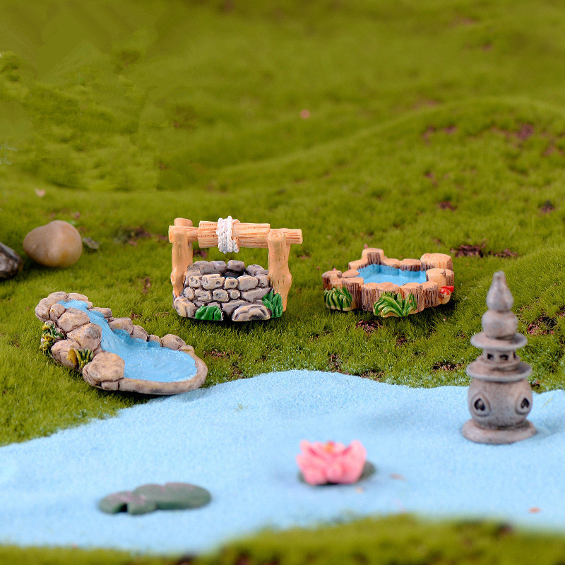 Ierobežots ķīniešu stila ornaments dārza dekorēšanai Bākas akas tilta figūriņas Miniatūras amatniecības pasaku podu dekors