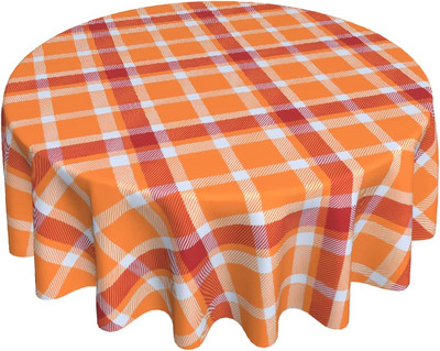 Rudens ķirbju galdauts 60 collu apaļš rudens Pateicības dienas galdauts, putekļu necaurlaidīgs, grumbu izturīgs zemniecisks galdauts