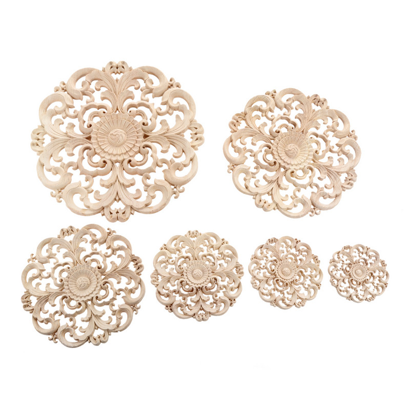 1 Gb Koka uzlīmes stūris Koka aplikācijas Onlay Mājas Logs Nekrāsotas Dekoratīvās Mēbeles Gultas Durvju Skapja Dekors 10/12/15/20/24/30cm