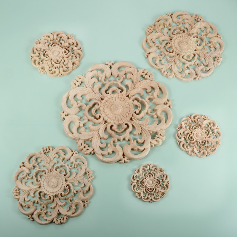 1 Gb Koka uzlīmes stūris Koka aplikācijas Onlay Mājas Logs Nekrāsotas Dekoratīvās Mēbeles Gultas Durvju Skapja Dekors 10/12/15/20/24/30cm