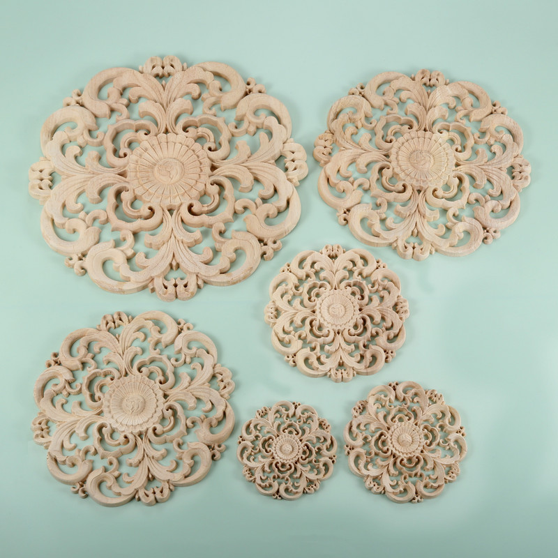 1 Gb Koka uzlīmes stūris Koka aplikācijas Onlay Mājas Logs Nekrāsotas Dekoratīvās Mēbeles Gultas Durvju Skapja Dekors 10/12/15/20/24/30cm