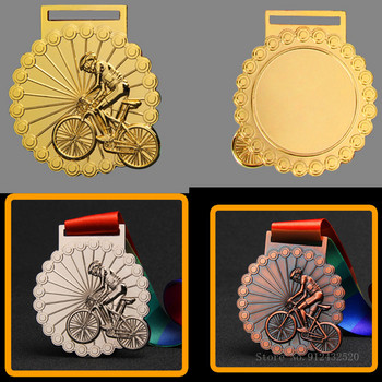 Προσαρμοσμένο Γενικό Μεταλλικό Ποδήλατο Δραστηριότητα ιππασίας μετάλλιο Αγώνας δρόμου Διαγωνισμός ορεινής ποδηλασίας Χρυσά, ασημένια και χάλκινα αναμνηστικά