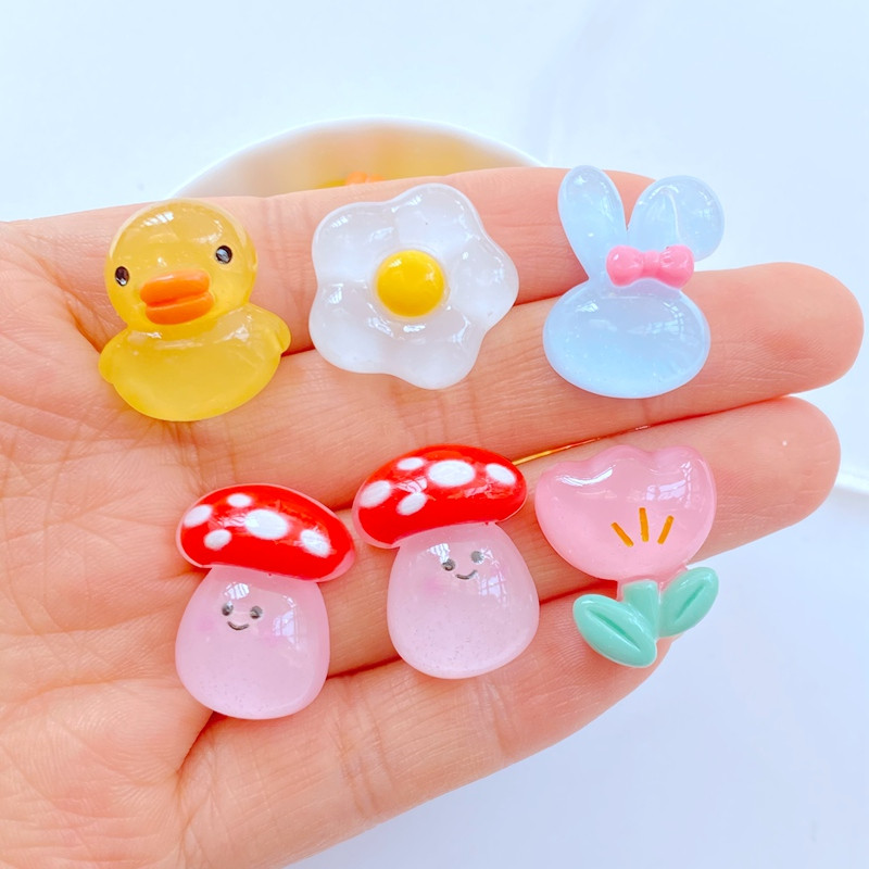 10 gab. Jauns mini 17–22 mm jauks truša galvas pīles sēņu zieds, plakans sveķu zieds