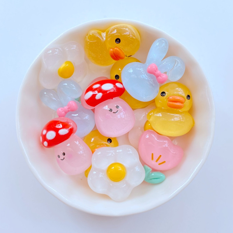 10 gab. Jauns mini 17–22 mm jauks truša galvas pīles sēņu zieds, plakans sveķu zieds