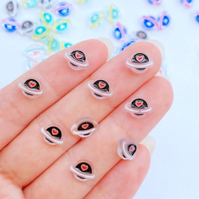50 gab. Jauns, gudrs 7*9 mm sveķu mini karikatūra planēta plakans muguras kabošons nagu uzlabošanai Kawaii DIY rotājumi aksesuāri