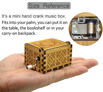 Дървена гравировка Винтидж музикална кутия Ръчно завъртана музикална кутия Приятелка Съпруга не може да не се влюби Подаръци за рожден ден Подарък