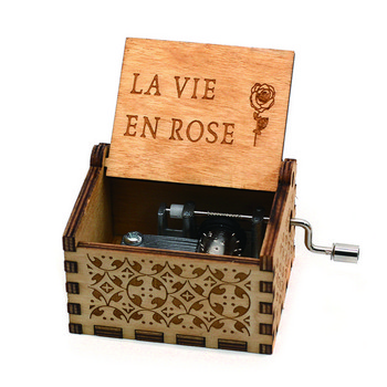 Over The Rainbow Music Box - Wood Laser Engraved Vintage Hand Cranked Cute Boxes Τα καλύτερα μοναδικά δώρα για την ημέρα του Αγίου Βαλεντίνου/Γάμο