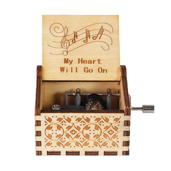 Музикална кутия Over The Rainbow - дървени лазерно гравирани ретро ръчно извити сладки кутии Най-добрите уникални подаръци за Свети Валентин/Сватба