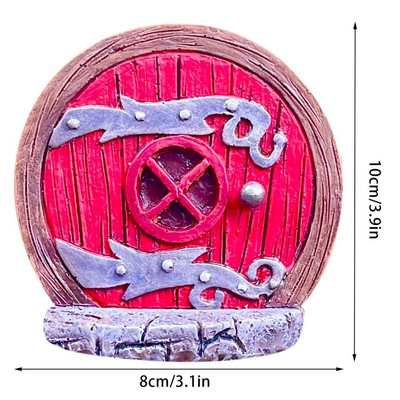 Drvena vilinska vrata i prozori Set Figurice patuljaka Vrata Kuća vilenjaka Pejzaž Drvena kućica za lutke Interijer Stablo Ukras za vrt