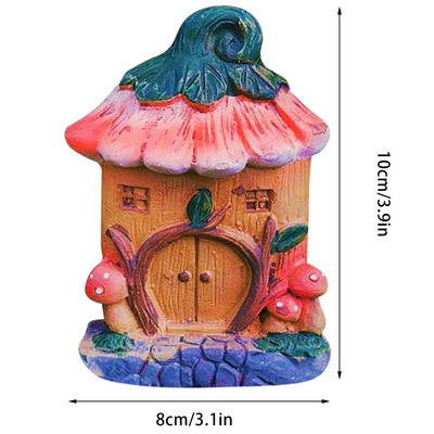 Drvena vilinska vrata i prozori Set Figurice patuljaka Vrata Kuća vilenjaka Pejzaž Drvena kućica za lutke Interijer Stablo Ukras za vrt