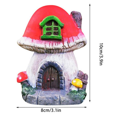Drvena vilinska vrata i prozori Set Figurice patuljaka Vrata Kuća vilenjaka Pejzaž Drvena kućica za lutke Interijer Stablo Ukras za vrt