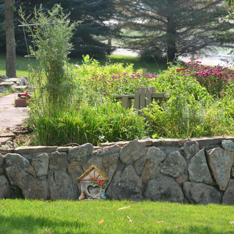 Drvena vilinska vrata i prozori Set Figurice patuljaka Vrata Kuća vilenjaka Pejzaž Drvena kućica za lutke Interijer Stablo Ukras za vrt