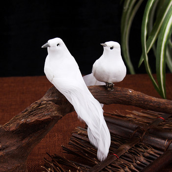 2 τμχ Χαριτωμένα τεχνητά πουλιά Ψεύτικος αφρός Ζωικά μοντέλα Προσομοίωση Φτερού Πουλιά Diy Γάμος Διακόσμηση Σπίτι Κήπου Στολίδι Δώρο Πουλί