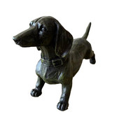 Melnais taksis statuja Dārza dekors zāliena sveķu suņa skulptūra āra iekštelpu dekora rotaļlietas bērniem Dzīvnieku modeļa figūra