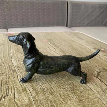 Μαύρο Dachshund Statue Garden Decor-yard Lawn Resin Dog Sculpture Outdoor Indoor Decor Toys for Children Animal Model Figure