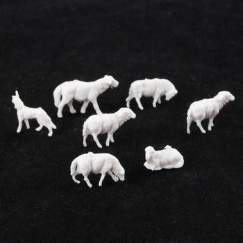 30Pcs 1:87 Μοντέλο Sheep Railway Διάταξη Σκηνικά Μέρη Ζώα φάρμας Πρόβατα HO Μοντέλο κλίμακας για Train Doll House Room Box House Model