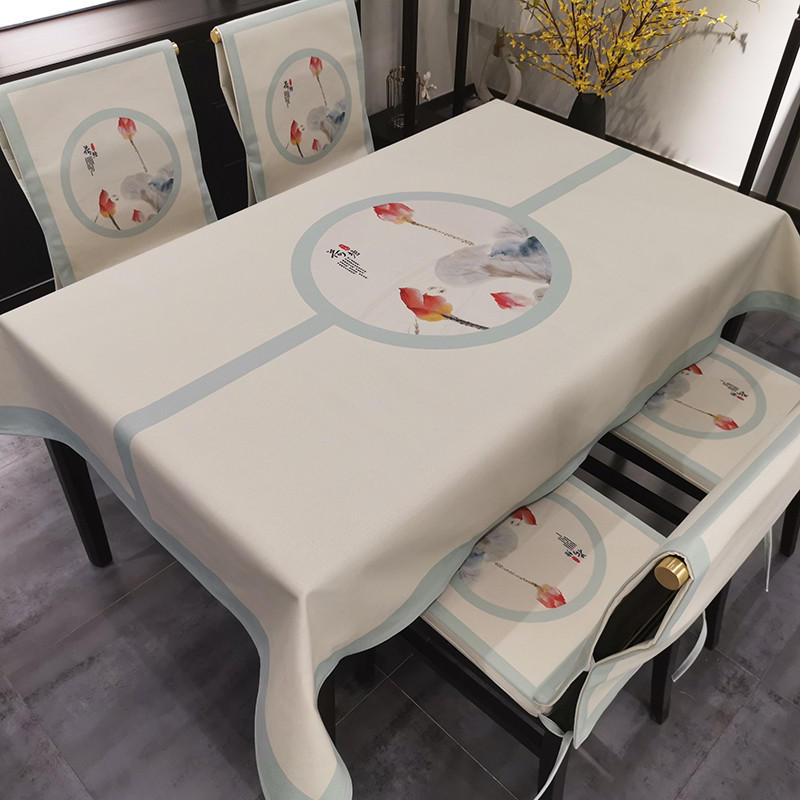 Jauns ķīniešu taisnstūrveida galdauts Modernais stils Vienkāršs galdauts Modes restorāna dekoratīvais galdauts Kafijas galdauts