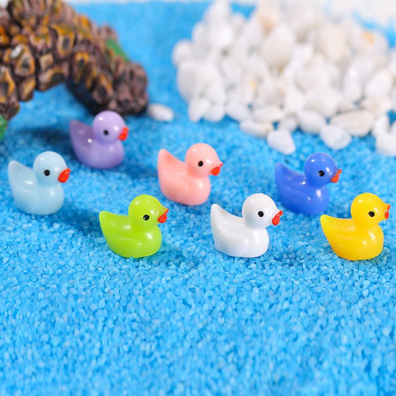 100 DB mini gyanta sárga kacsadísz miniatűr figurák Kedves kacsa kis tündérkert Táj akvárium babaház