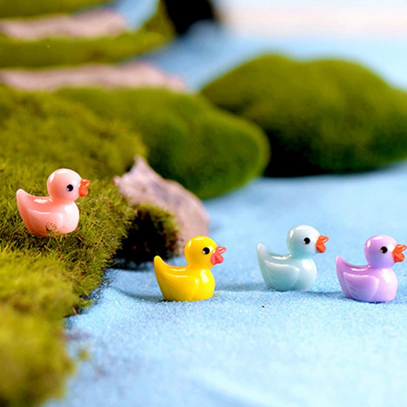 100 DB mini gyanta sárga kacsadísz miniatűr figurák Kedves kacsa kis tündérkert Táj akvárium babaház
