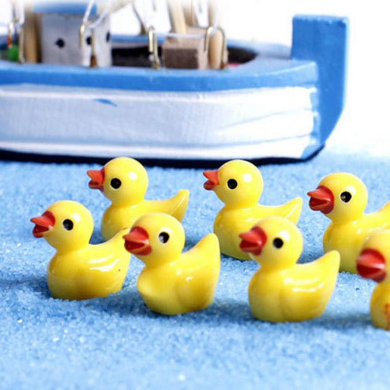 100 DB mini gyanta sárga kacsadísz miniatűr figurák Kedves kacsa kis tündérkert Táj akvárium babaház