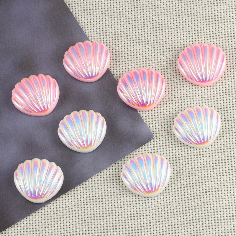 12db Új aranyos sellő kagyló vegyes gyanta figura kézműves lapos hátú kabochon díszek Kawaii barkácsalbumok lakberendezési kiegészítők