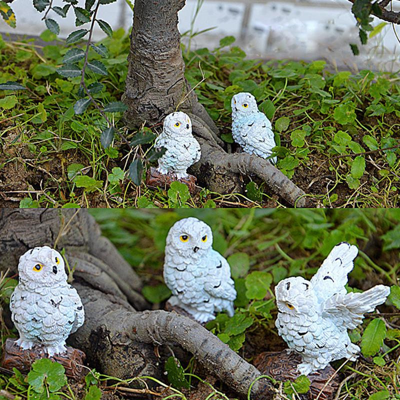 Minisimulatsioonid Öökulli kaunistused Armas öökulli kujundus Haldjaaed Kääbusvaigust öökulli kujukesed Samblad Maastikud Käsitöö Kodukaunistused