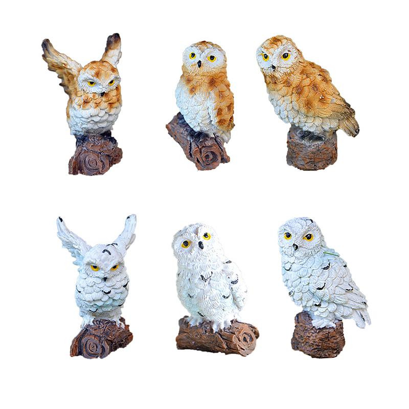 Minisimulatsioonid Öökulli kaunistused Armas öökulli kujundus Haldjaaed Kääbusvaigust öökulli kujukesed Samblad Maastikud Käsitöö Kodukaunistused