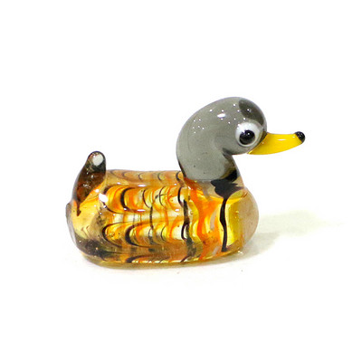 Jauka stikla pīle mini figūriņa japāņu stila multfilma dzīvnieks maza statuja amatniecības ornaments pasaku dārzs Lieldienu mikro ainavas dekors