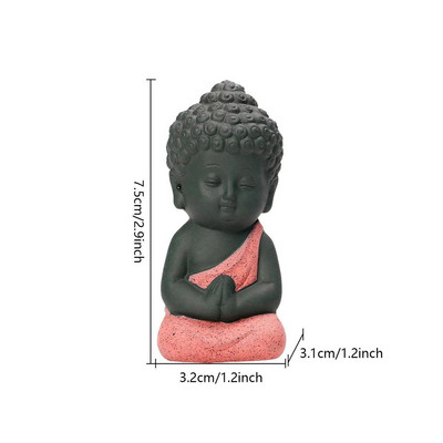 Kerámia díszek Szerzetes Kis Buddha Szobor Szerzetes Figura Tathagata Indiai Jóga Mandala Tea Kisállat Lila Kerámia Kézművesség Dekoratív
