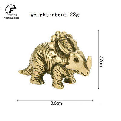 Solid messingist sarvedega dinosaurus Juura ajastu dinosauruste perekond Väike kuju Kontor Töölaua kaunistused Tee Lemmiklooma käsitöö Loomade kujukesed