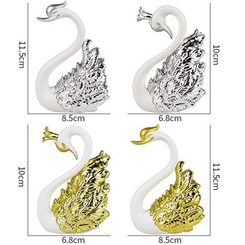 Swan Model Cute Figurine Collectibles Cute Care Interior Cake Top Decor for Love Διακόσμηση σαλονιού με θέμα 2τμχ