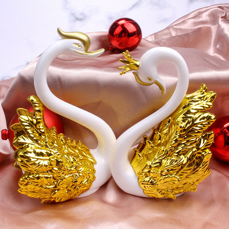 Gulbis Modelis Jauki figūriņas Kolekcionējamie Gudrs Automašīnas Salona Tortes Top Dekors Mīlestības Tēmas Noformējums Dzīvojamās istabas Noformējums 2gab