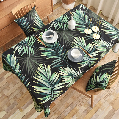 Troopilise rohelise taime palmileht Monstera Cactus laudlina laua jaoks Veekindel laudlina õues pikniku grilli kaunistamiseks
