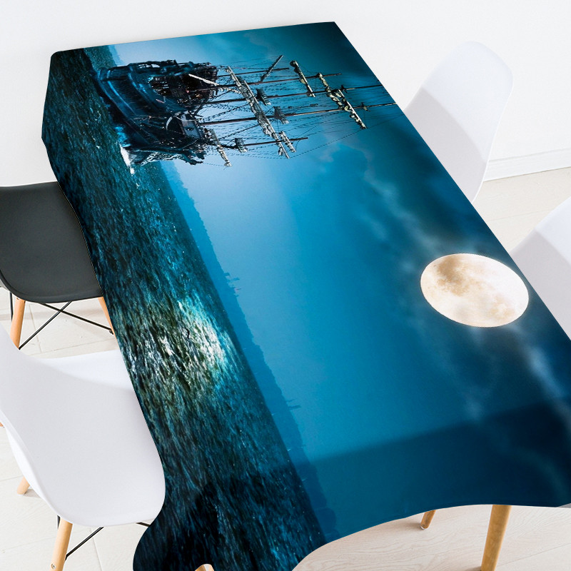 Zemūdens piejūras ainava Galdauts galdauts galdauts galdauts ūdensizturīgs galdauts galda pārklājs mētelis pagānu dekors