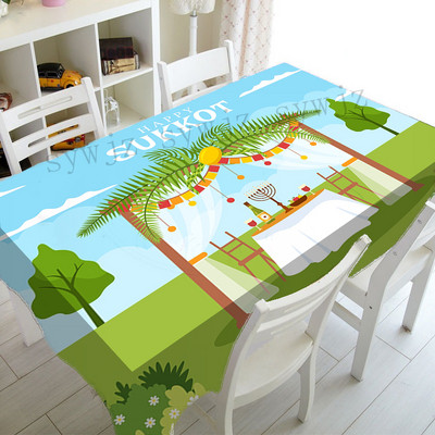 Židovski Sukkot stolnjak Dekoracija za zabavu Pravokutni stolnjak Kolekcija Citron Print Blagdanski stolnjak otporan na mrlje