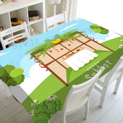 Židovski Sukkot stolnjak Dekoracija za zabavu Pravokutni stolnjak Kolekcija Citron Print Blagdanski stolnjak otporan na mrlje