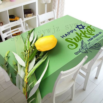 Židovski Sukkot stolnjak Dekoracija za zabavu Pravokutni stolnjak Kolekcija Citron Print Blagdanski stolnjak otporan na mrlje