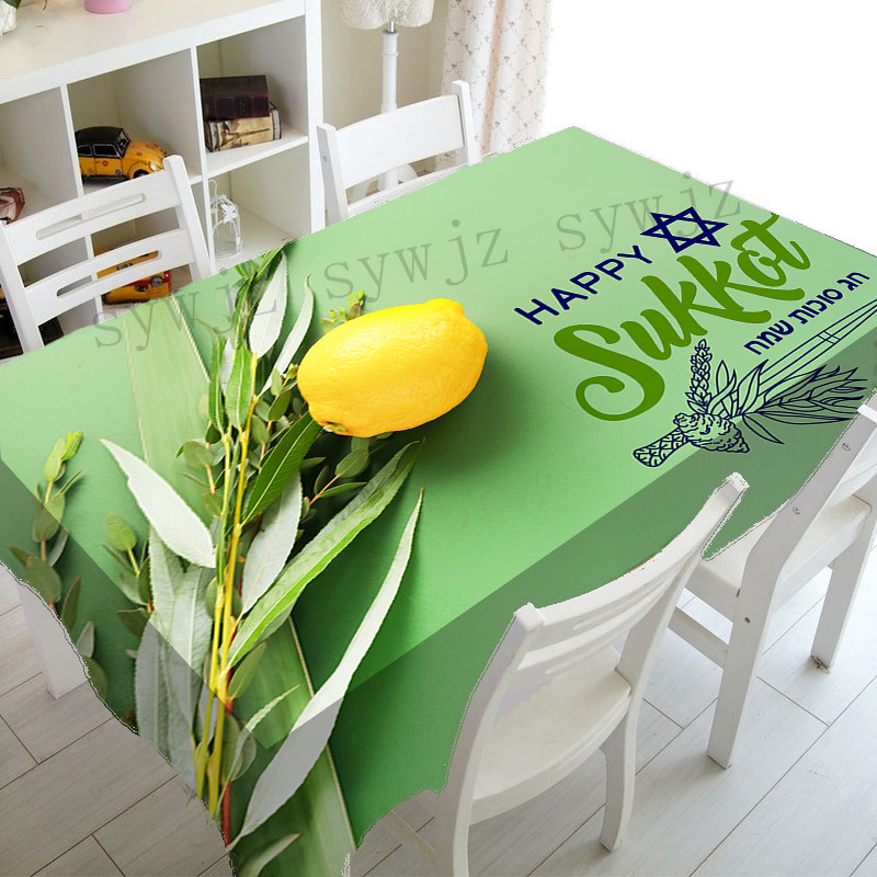 Židovski Sukkot stolnjak Dekoracija za zabavu Pravokutni stolnjak Kolekcija Citron Print Blagdanski stolnjak otporan na mrlje