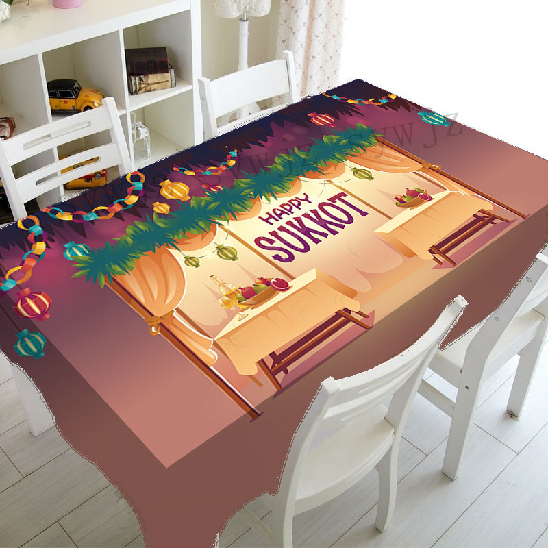 Židovski Sukkot stolnjak Dekoracija za zabavu Pravokutni stolnjak Kolekcija Citron Print Blagdanski stolnjak otporan na mrlje