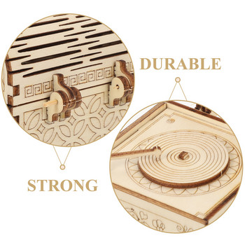 Направи си сам ръчно завъртана музикална кутия дървен материал Детски дървени играчки Маса за хранене Домакински декоративни музикални студентски декорации