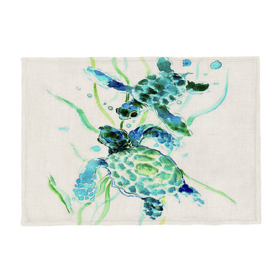 Karščiausias jūrinio vėžlio mados kilimėlis Odinis vėžlys geometrinis stalas vaikiškas servetėlių padėkliukas poliesteris ir linas