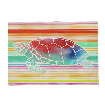 Karščiausias jūrinio vėžlio mados kilimėlis Odinis vėžlys geometrinis stalas vaikiškas servetėlių padėkliukas poliesteris ir linas