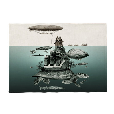 Karščiausias jūrinio vėžlio mados kilimėlis Odinis vėžlys geometrinis stalas vaikiškas servetėlių padėkliukas poliesteris ir linas