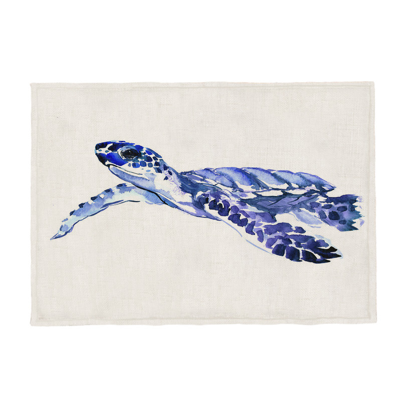 Karščiausias jūrinio vėžlio mados kilimėlis Odinis vėžlys geometrinis stalas vaikiškas servetėlių padėkliukas poliesteris ir linas