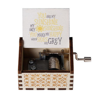 Käsitsi nikerdatud puidust muusikakast You Are My Sun La La Land Queen Jurassic teemaline kingitus jõuludeks uueks aastaks