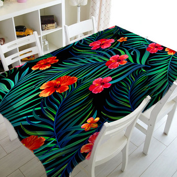 Тропическа покривка от палмови листа Покривка за домашна кухня Сватба Празнично парти Правоъгълна маса за кафе Покривка Плажна кърпа