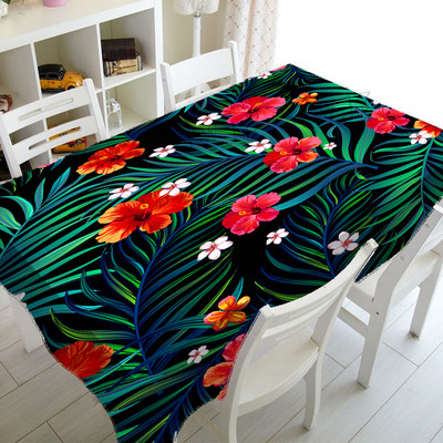 Tropu palmu lapu galdauts Mājas virtuve Galdauts Kāzu svētku ballīte Taisnstūrveida kafijas galdiņš galdauts pludmales dvielis